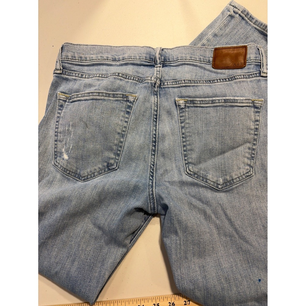 Abercrombie & Fitch Felix Super Slim Distressed Light Wash Jeans Mens 32x34 - Picture 10 of 12
